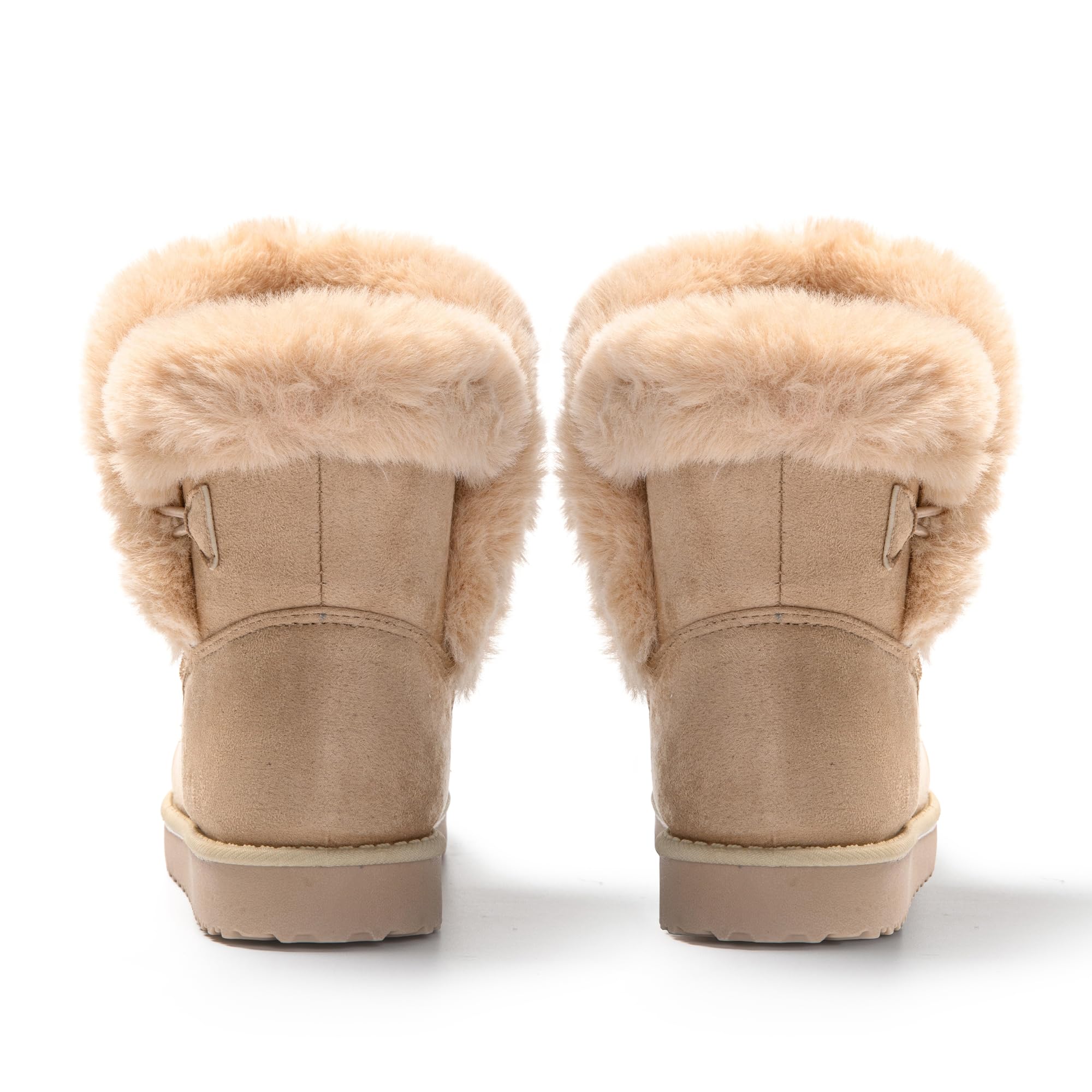JOMIX Bottes Classique Femme Hiver Bottes de Neige en Fourrure Synthétique Chaud Confortable et Léger