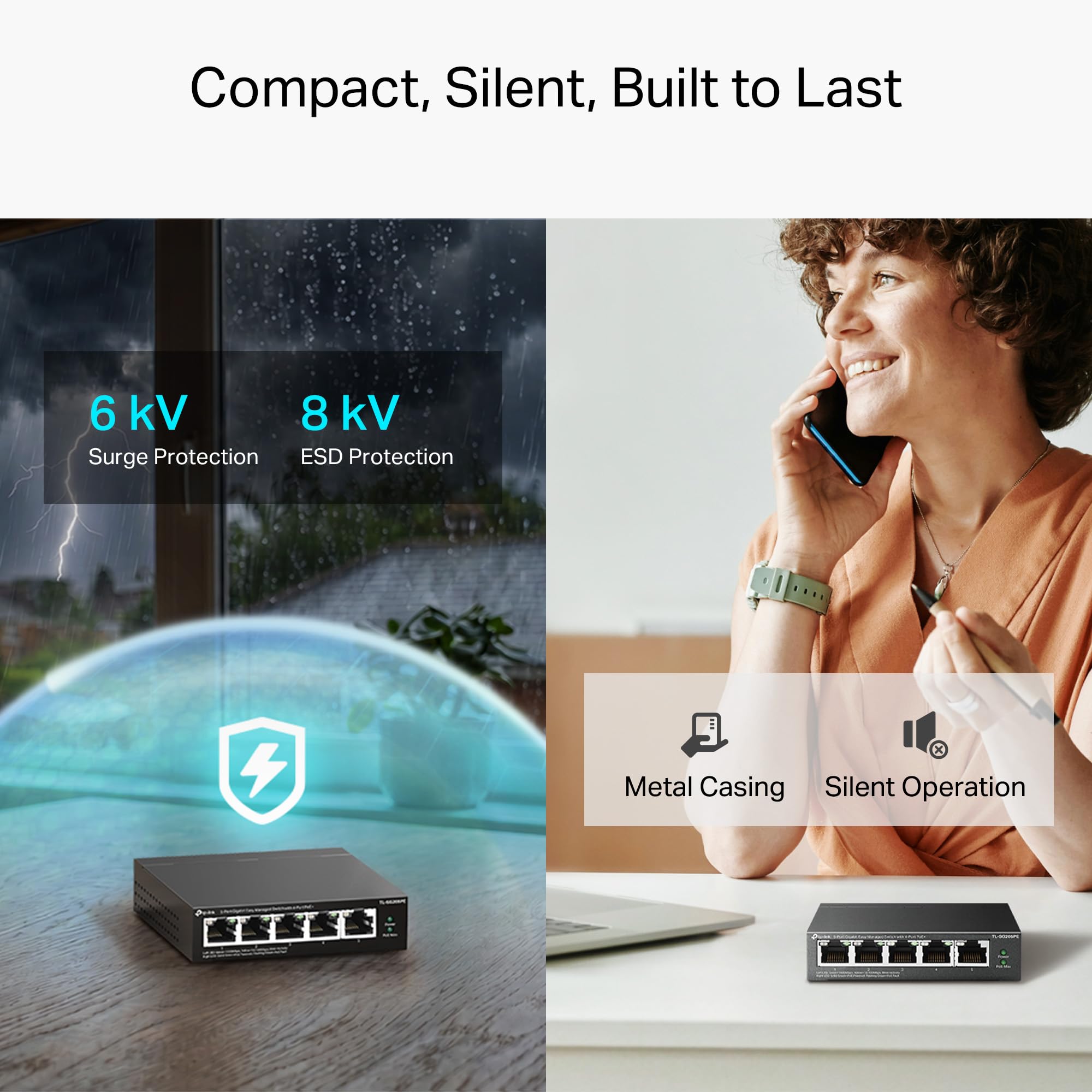 Switch Gigabit Easy Managed a 5 porte con PoE+ a 4 porte