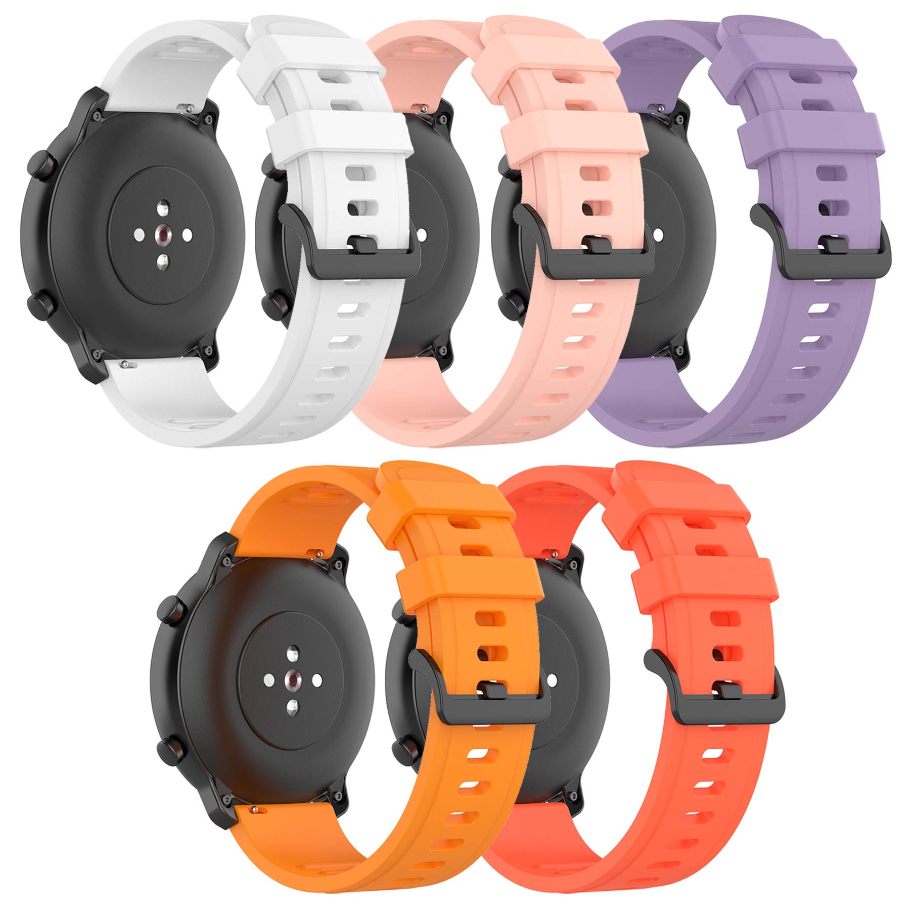 Pasek do Amazfit Bip 6/Bip 5, 22 mm silikonowy pasek zastępczy do smartwatcha Amazfit GTR 4/3/3 Pro/2/2e/GTR 47 mm (bez trackera)