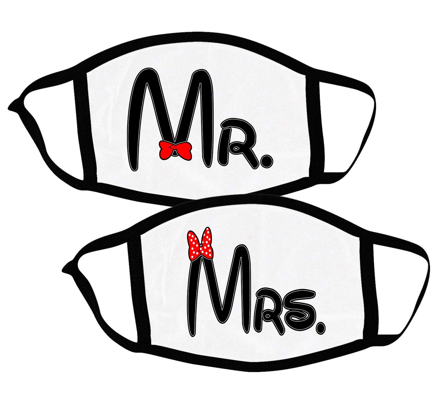 Wedding Couple Matching Face Masks - Mr & Mrs - Reusable Cloth Face Mask