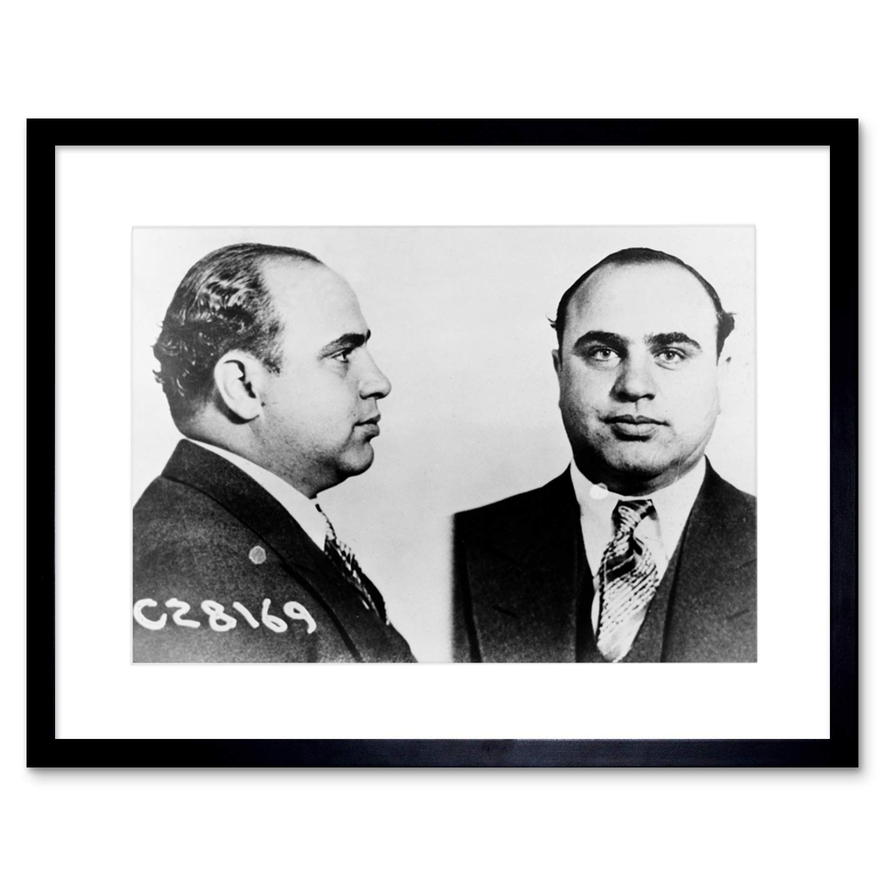 Wee Blue Coo Al Capone Mugshot Prison Gangster Framed Wall Art Print