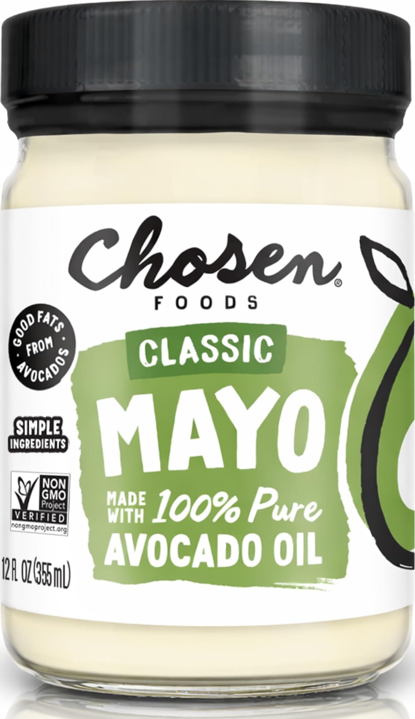 Chosen Foods Classic Avocado Oil Mayonnaise, 12 Fl Oz (Pack Of 1) | Simple Ingredients, Good Fats