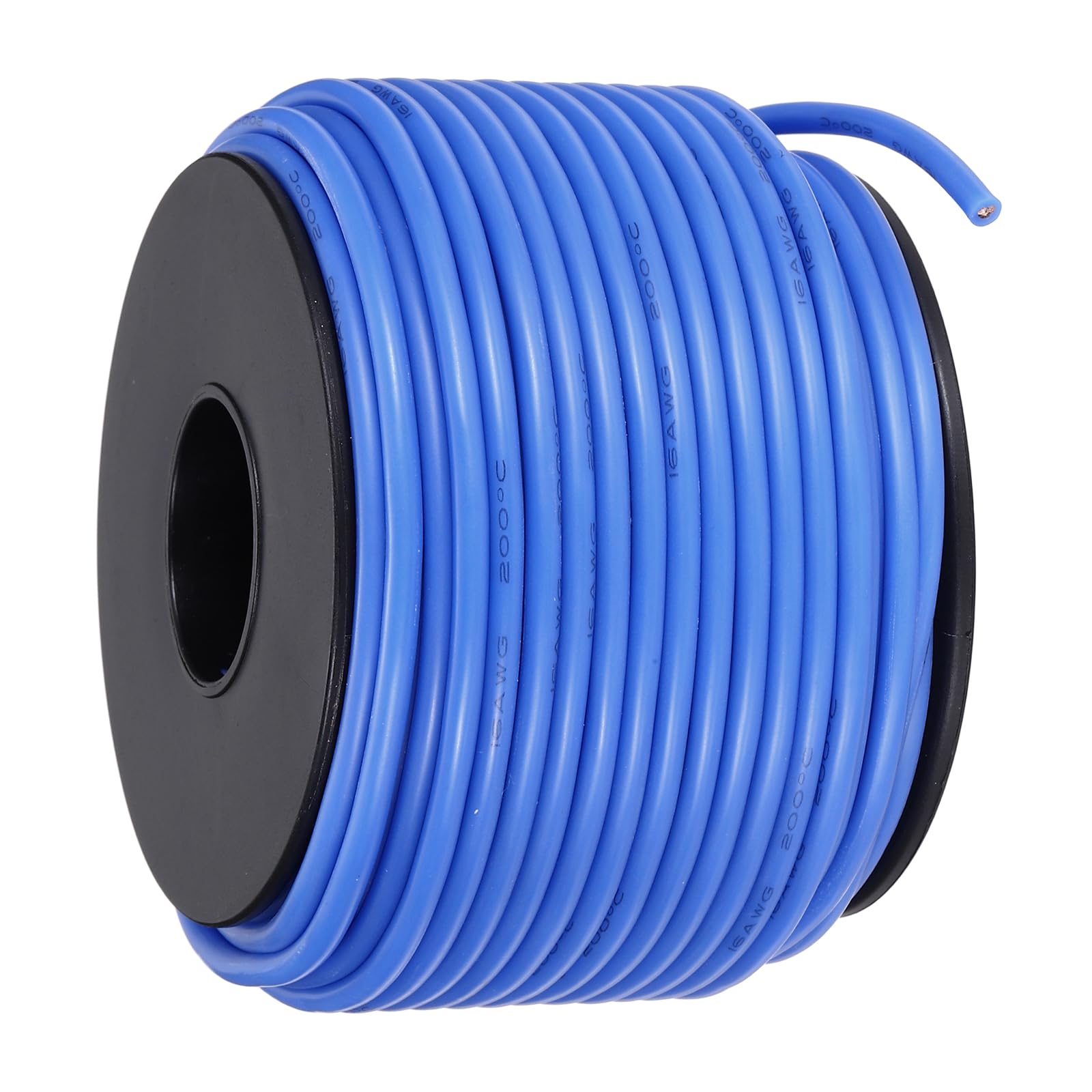 sourcing map 16AWG Flexible Silicone Wire 30.5m/100ft, 16 Gauge Tinned Copper Electrical Stranded Wire 200 Celsius/392 Fahrenheit High Temperature Hookup Spool for DIY Model Wiring, Blue — image 1