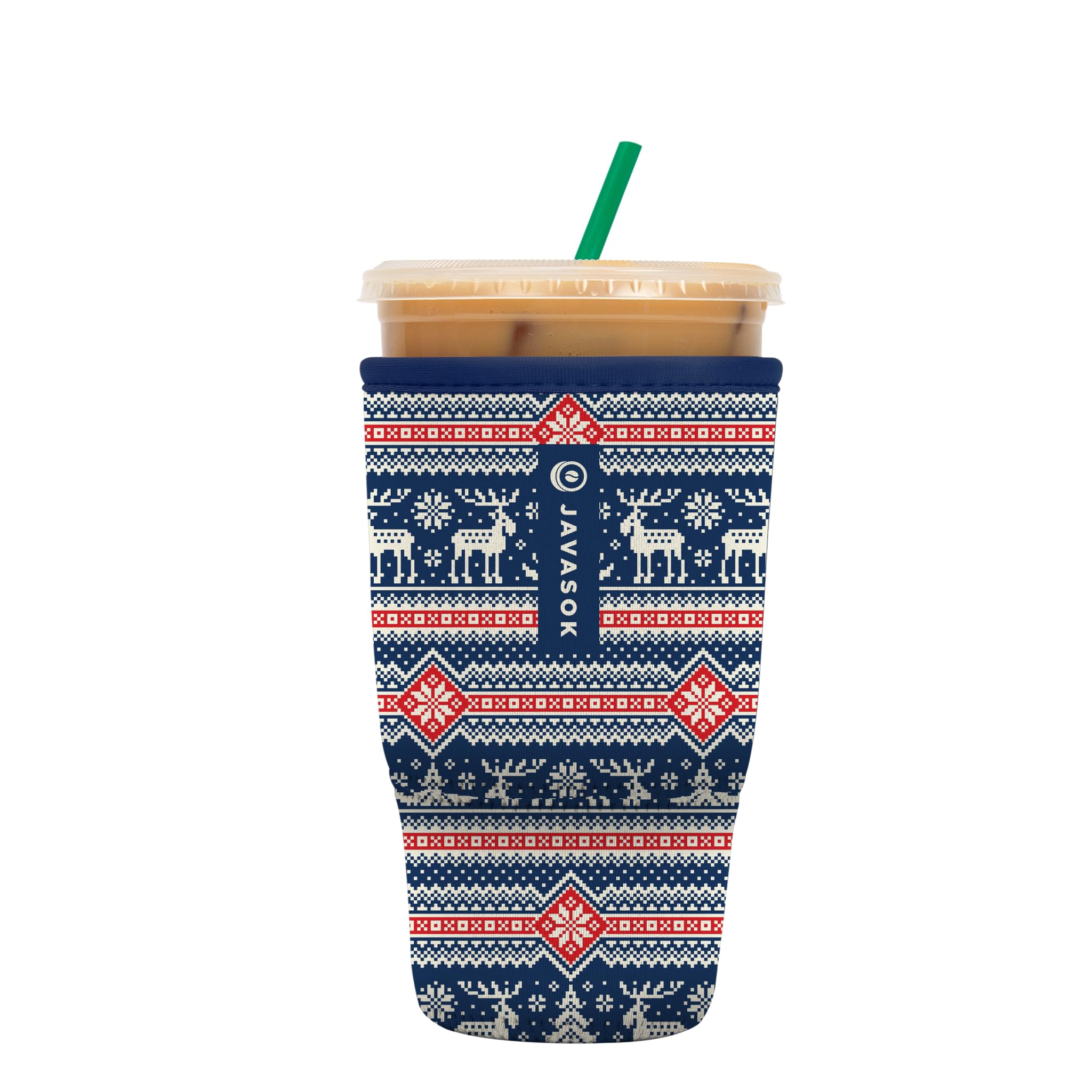 Sok It JavaSok Iced Coffee &amp; Cold Soda Insulated Neoprene Cup Sleeve (Sweater Weather, Large: 30-32oz)