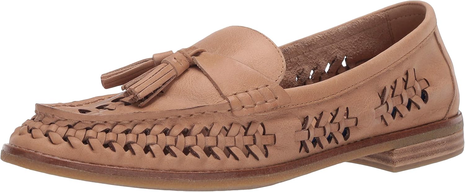 Sperry Women's Seaport Penny Plushwave Woven Leather Loafer, Tan, 3 UK