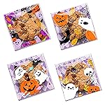 Efivs Arts Halloween Cellophane Bags Biscuit Roasting Treat Bags Individual Wrappers Self Adhesive OPP Cookie Bakery Present Gift DIY Candy Decorating Favor Bags (4x4 Inch, 200Pcs)