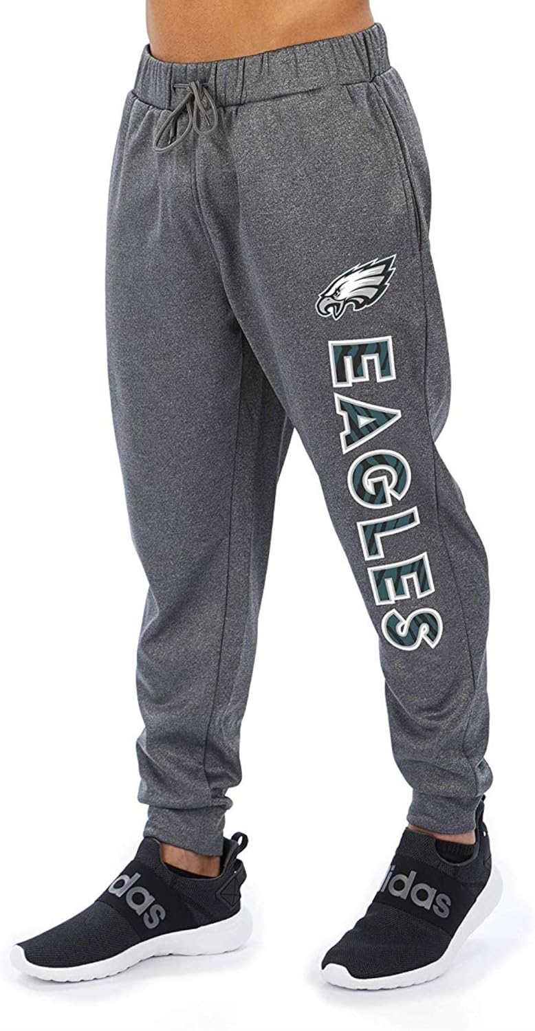 Zubaz NFL Men's Zebra Wordmark Poly Fleece Jogger