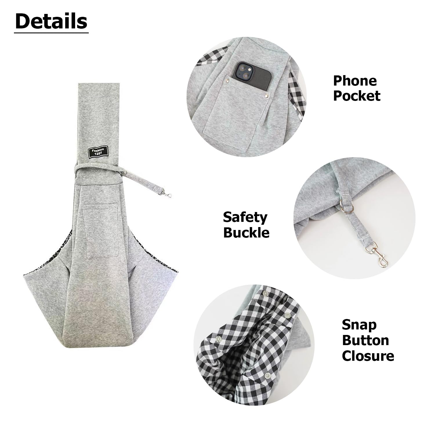 Puppy Sling Carrier for Small Dogs up to 15 lbs, Breathable Reversible Dog Bag Carrier Sling with Wide Strap - Image 4