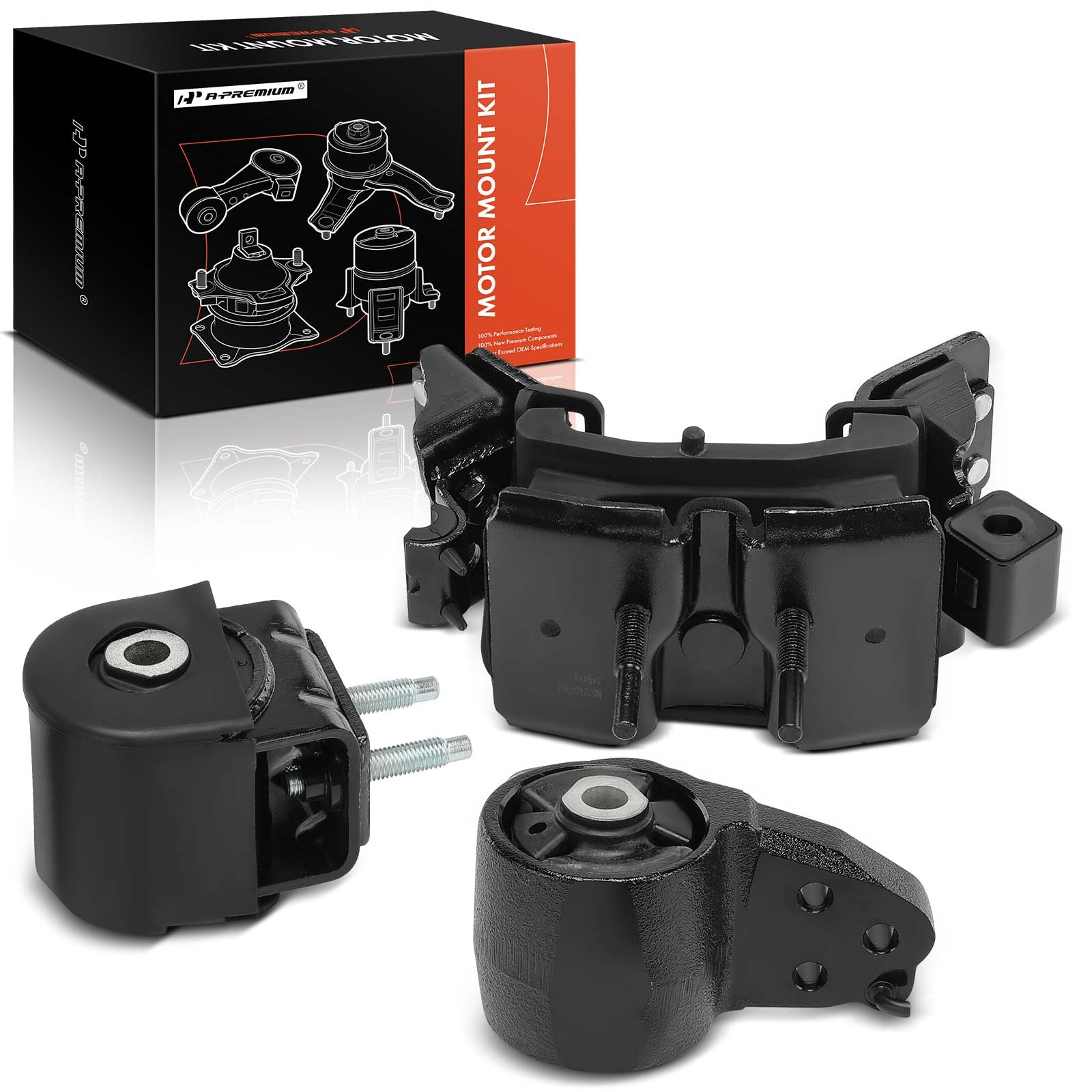 A-Premium 3PCS Engine Motor Mount and Transmission Mount Set Compatible with Ford Expedition 2007-2014 & Lincoln Navigator 2008-2014, 5.4L, 4WD, Automatic Transmission, Replace# 8L1Z6068B, 9L1Z6068A