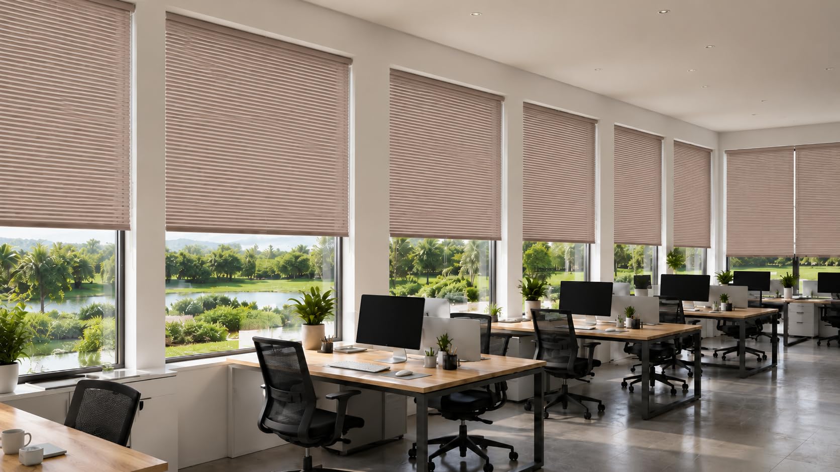 Estoralis Robert - Store Enrouleur Tamisant Rayures, 130 x 190 cm, Taupe