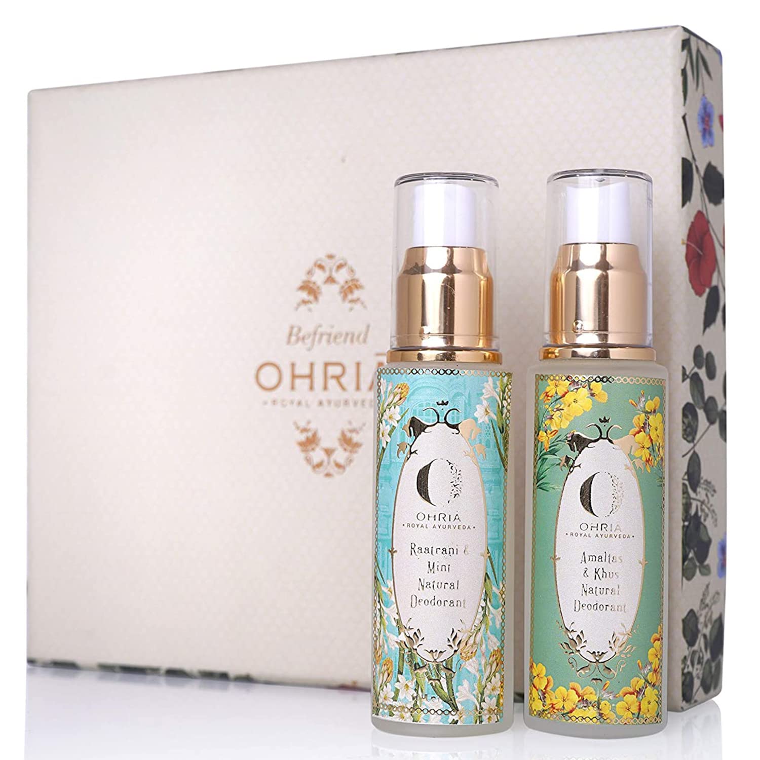 Ohria Ayurveda Sugandham Natural Deodorant Duo Gift Box | Raatrani & Mint, Amaltas & Khus Herbal Deodorants (Set of 2) | Long-Lasting, Refreshing & Chemical-Free-image-21