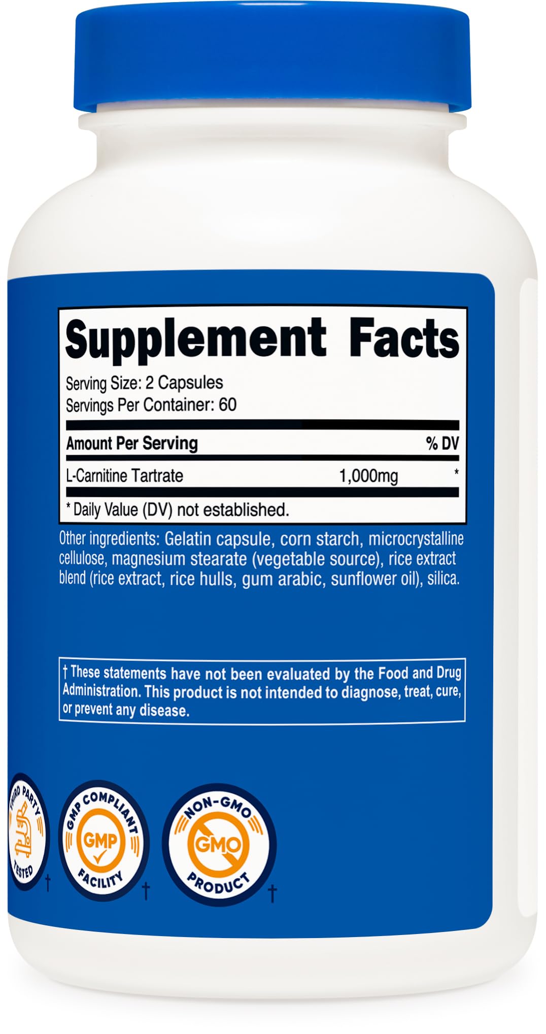 Amazon.com: Nutricost L-Carnitine Tartrate 1000mg, 120 Capsules - 500mg Per  Capsule (60 Servings) : Health & Household