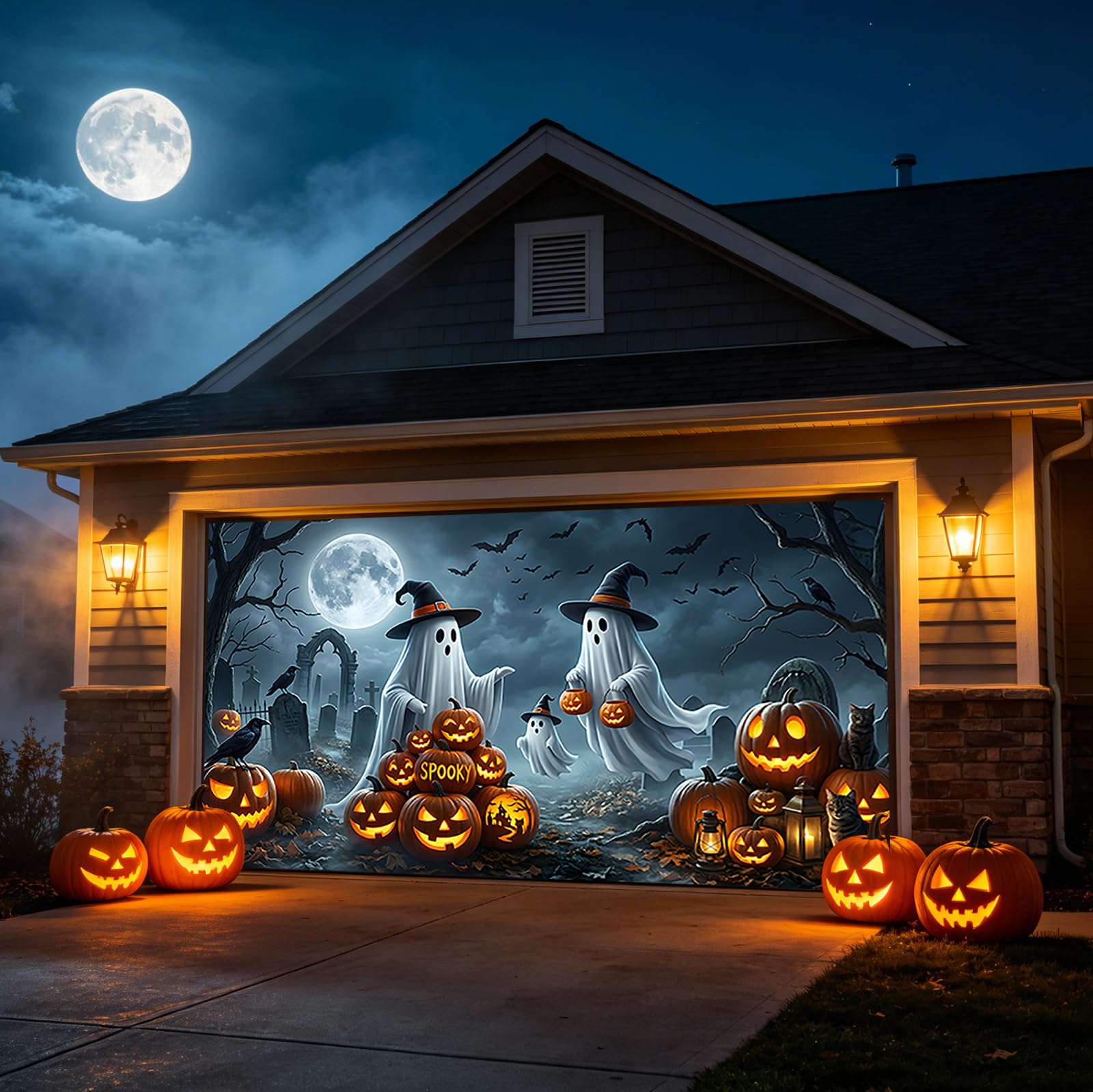 Garaż Halloween horror dekoracja zewnętrzna wewnątrz ogrodu baner