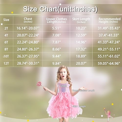 Miniatura 6 de Suppromo Vestido de Tutú para Niñas con Lentejuelas Brillantes de Tul, Princesa para Cumpleaños, Fiesta, Graduación, Vestido de Baile para Niñas