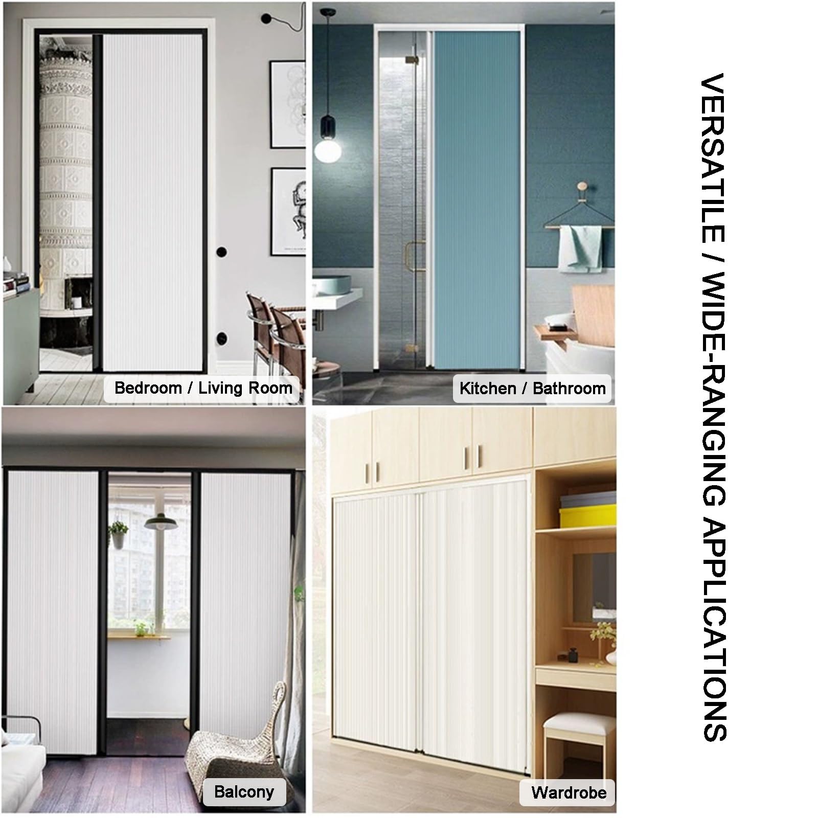 WIGING Sin Necesidad De Taladrar Puerta Plegable Interior Riel Inferior Tabique Impermeable Puerta Alveolar Puerta Plegable para Dormitorio, Baño, Patio, Cocina, Caravana, Sótano, Oficina