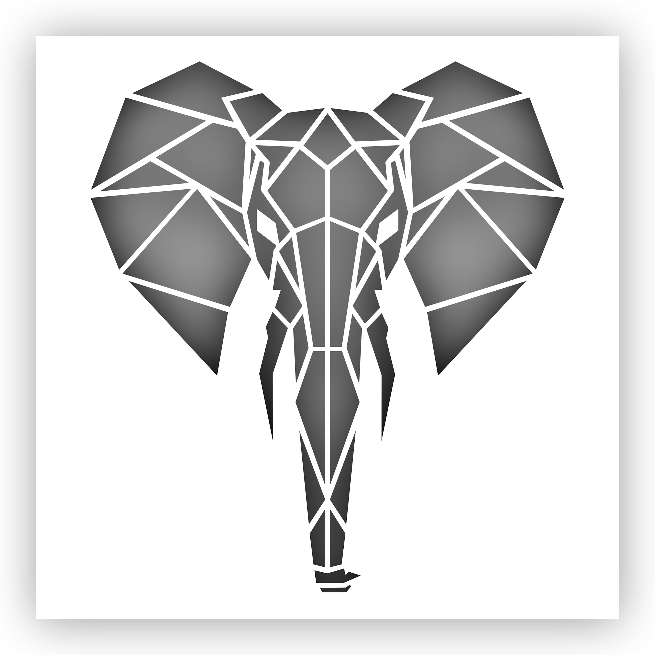 Elephant Head Animal Stencil - Choose a Size - Laser-Cut Reusable Plastic