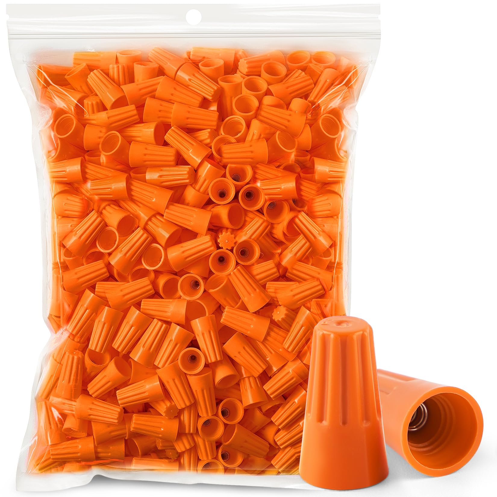 600PCS Wire Connectors Nuts 18-16 AWG, Electric Wire Caps Insulating Insert Twist Electrical Wire Connectors, Orange Wire Assortment Nuts for Quick Connection
