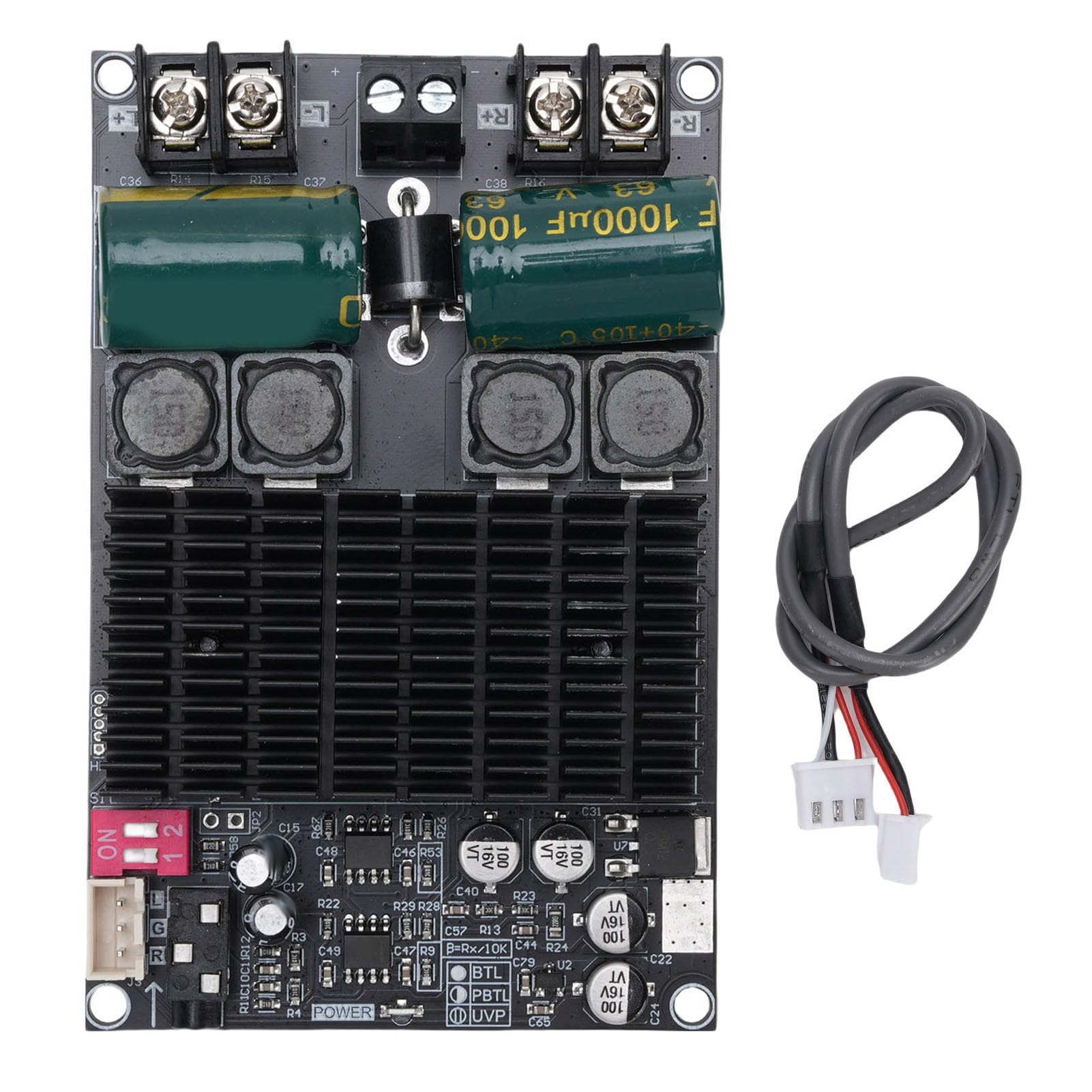Sxhlseller TPA3221 Post Stage-Verstärkerplatine, 2 x 100 W oder 200 W PBTL Subwoofer-Modul mit Verdicktem Kühlkörper, Mehreren Sicherheitsschutzmechanismen