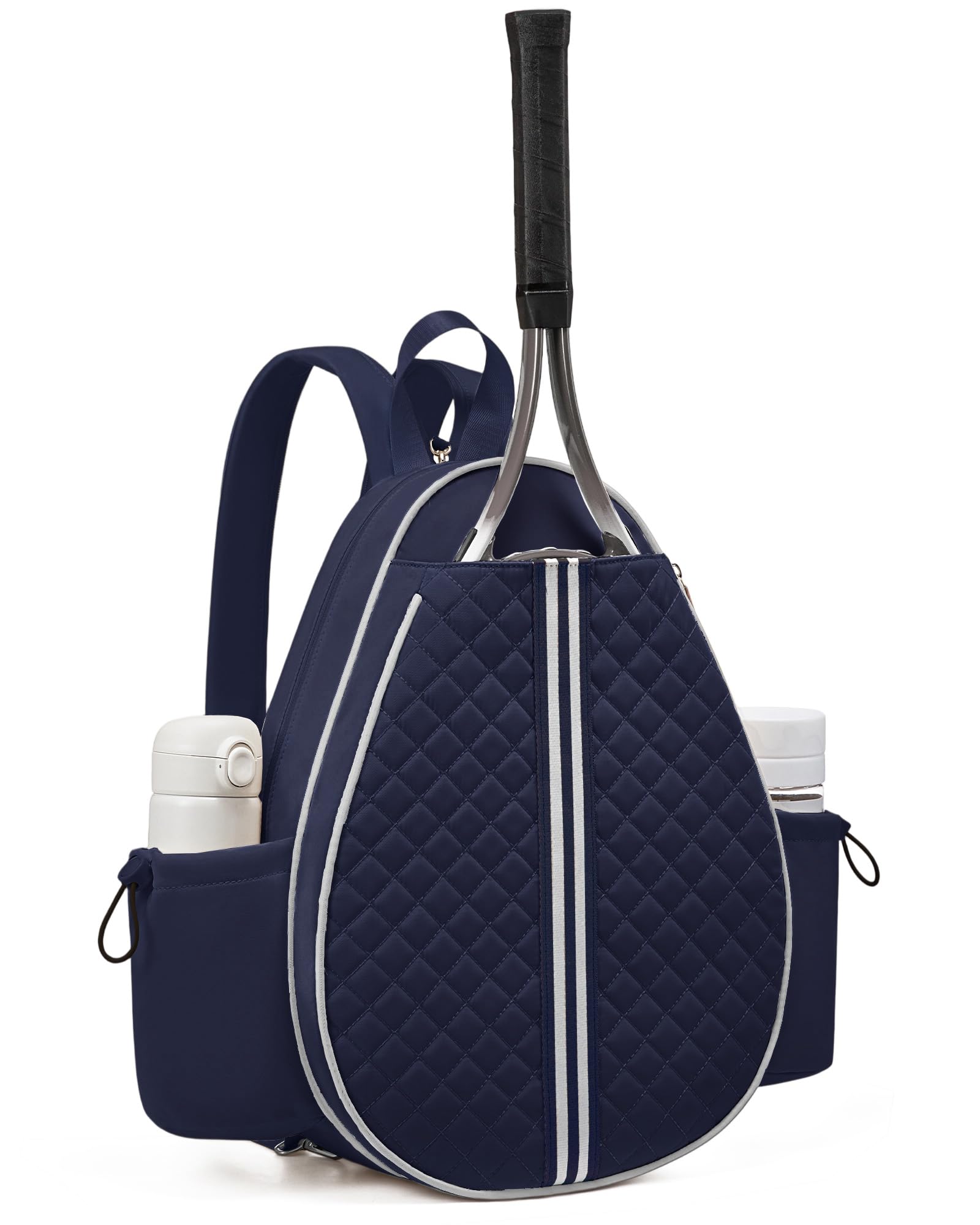 SucipiTennis Bag, Quilted Tennis Sling Crossbody Backpack, Water Resistant Tennis Racket Bags for Women Men, Suitable for Pickleball Tennis Badminton