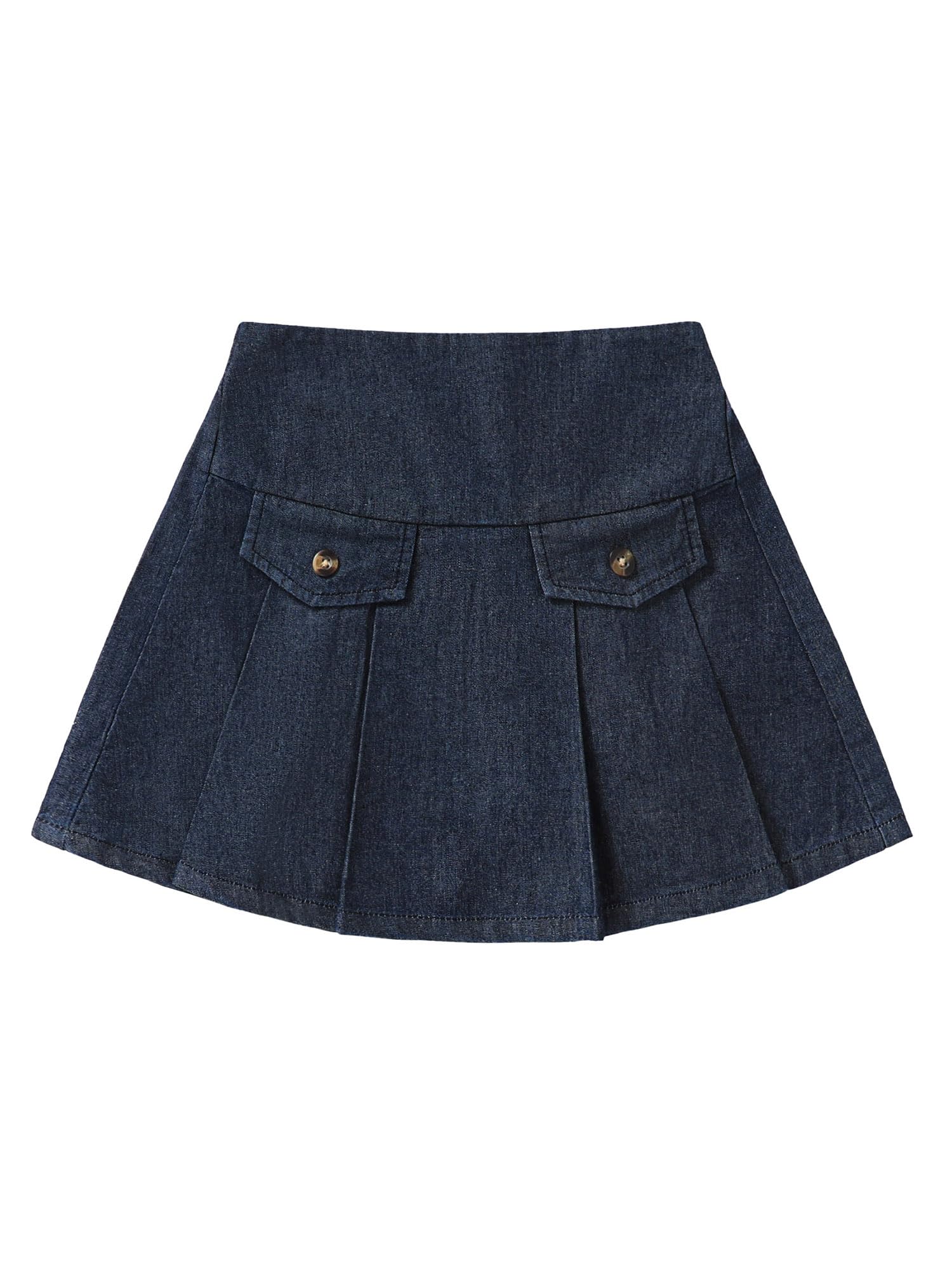 Girls Denim Skirt Elastic High Waisted Summer Jean Skirt Blue 13-14 Years
