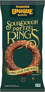 Unique Snacks Sourdough Craft Beer Pretzel Rings, Delicious Homestyle Baked Snack Bag, Vegan, OU Kosher, and Non-GMO Food, No Artificial Flavor, 11 Oz. Bag, Pack of 3