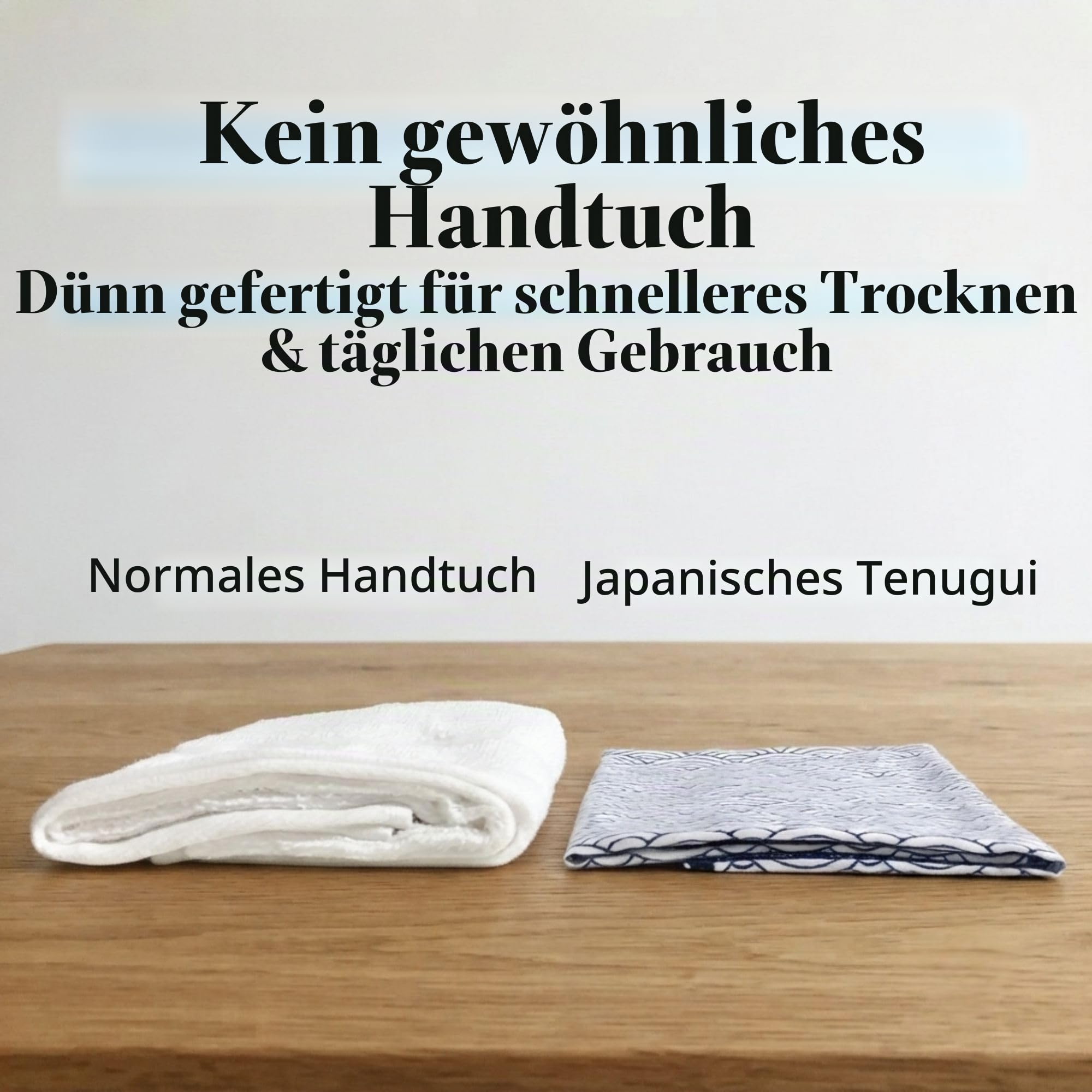 Japanisches Handtuch Tenugui mit Ausfransverhinderung, traditionell, Seigaiha Orizuru Muster, 6 Stück, 33 x 88 cm, hergestellt in Japan
