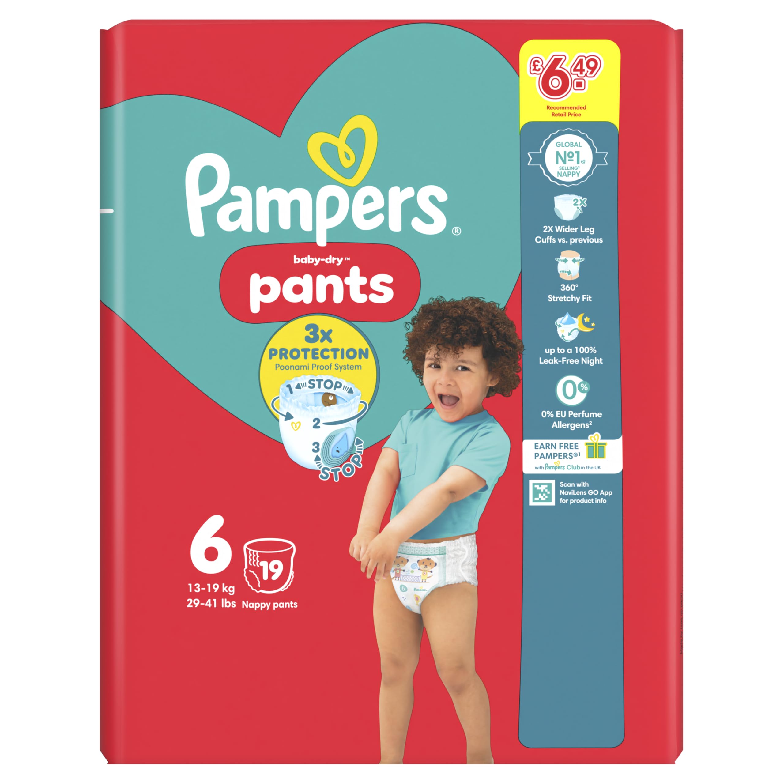 PAMPERS Baby Dry Pants [PMP 6.49] Size 6, (Pack of 1)