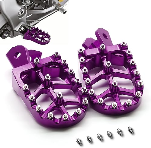 Miniatura 36 de MZS Estriberas de motocross anchas negras compatibles con KX250 KX450 KX250F KX450F KX250X KX450X CR125 CR250 CR250 CRF150R CRF250R CRF250 RALLY