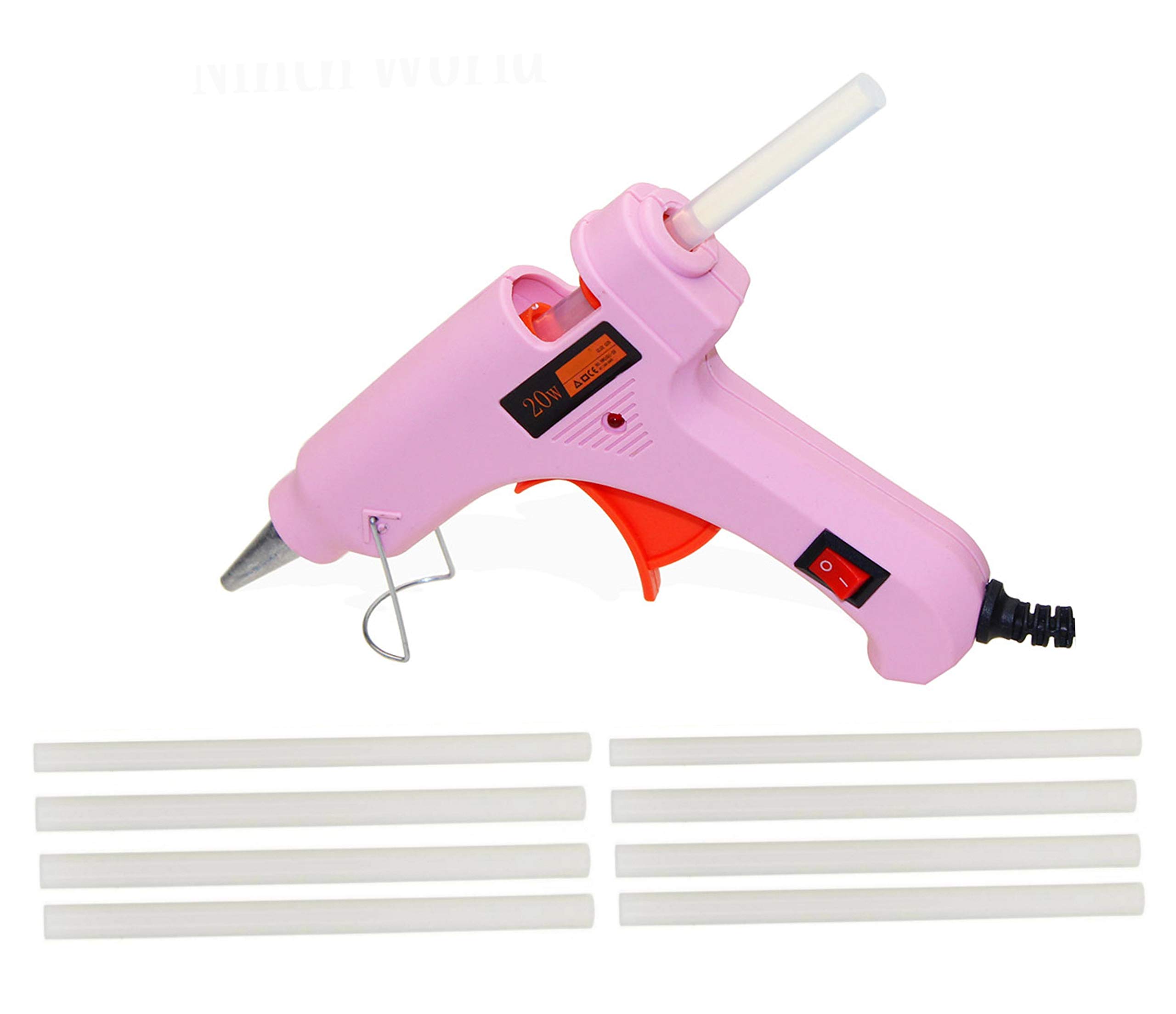 fadman hot melt glue gun | operating power 20 watt | on off switch & indicator | pink mini 8 sticks