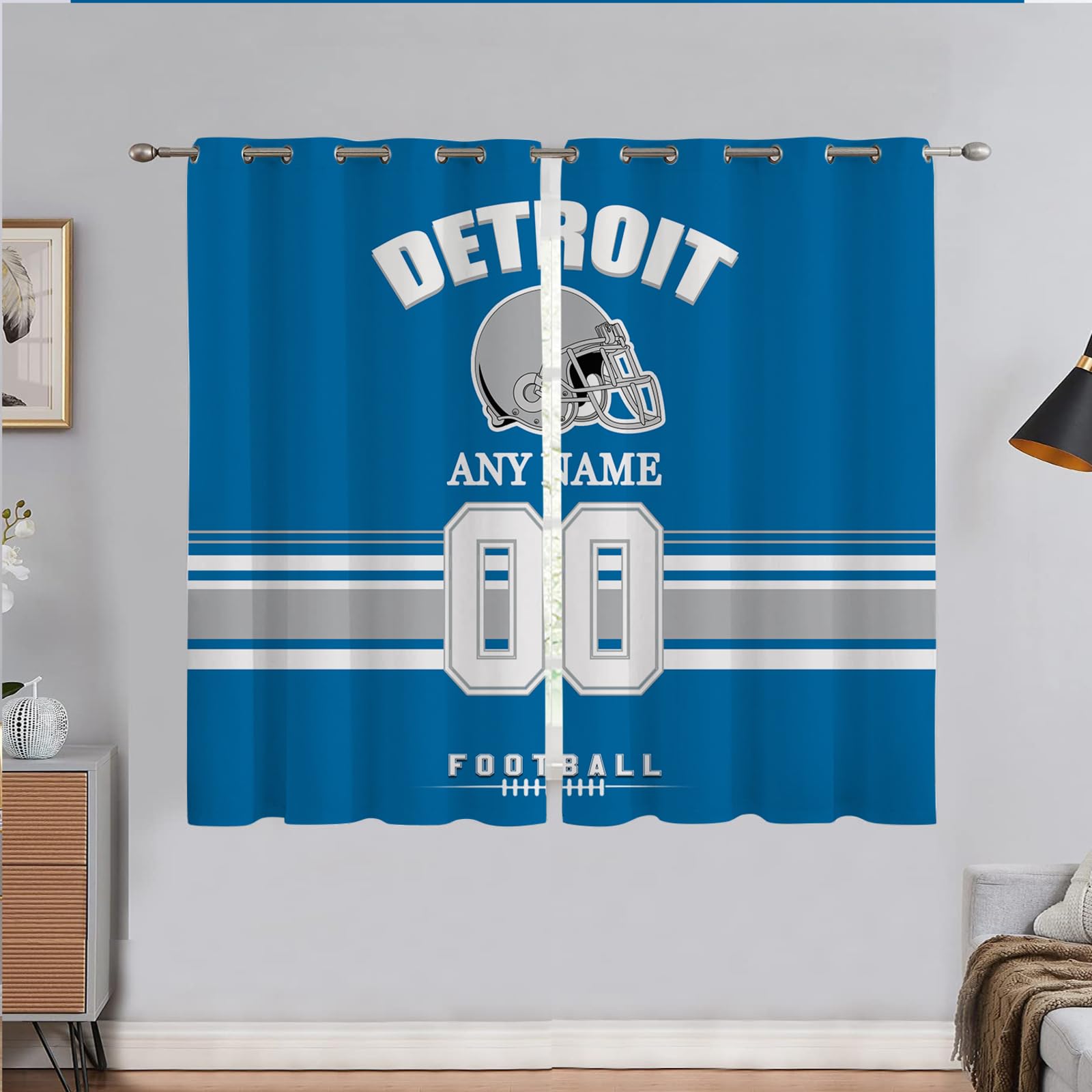 Feelyou Football Window Curtains For Bedroom Living Room