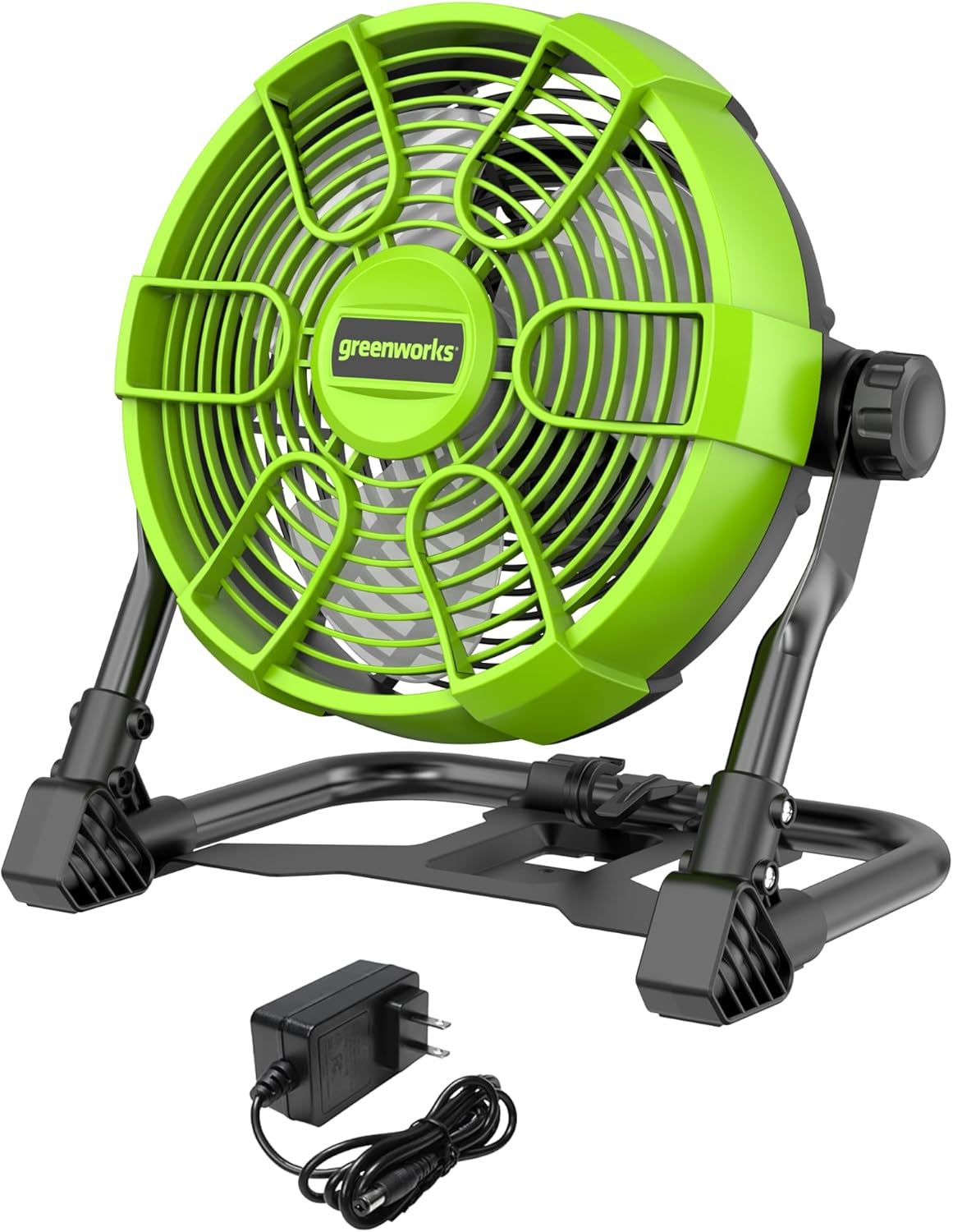 Greenworks 24V 10" (5-Speed) Fan (500 CFM), Hybrid (AC / DC), AC Charger Included - Battery Not Included