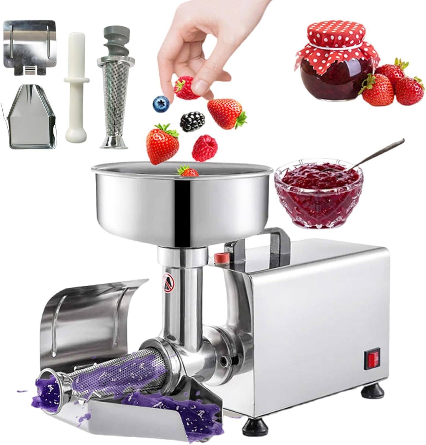 Filtro Elettrico per Pomodoro Da 450 W, Macinapomodoro Commerciale, Spremipomodoro E Passapomodoro in Acciaio Inox, Colino per Alimenti E Macchina per Salse Con Motore in Rame Puro Da 150 Kg/H