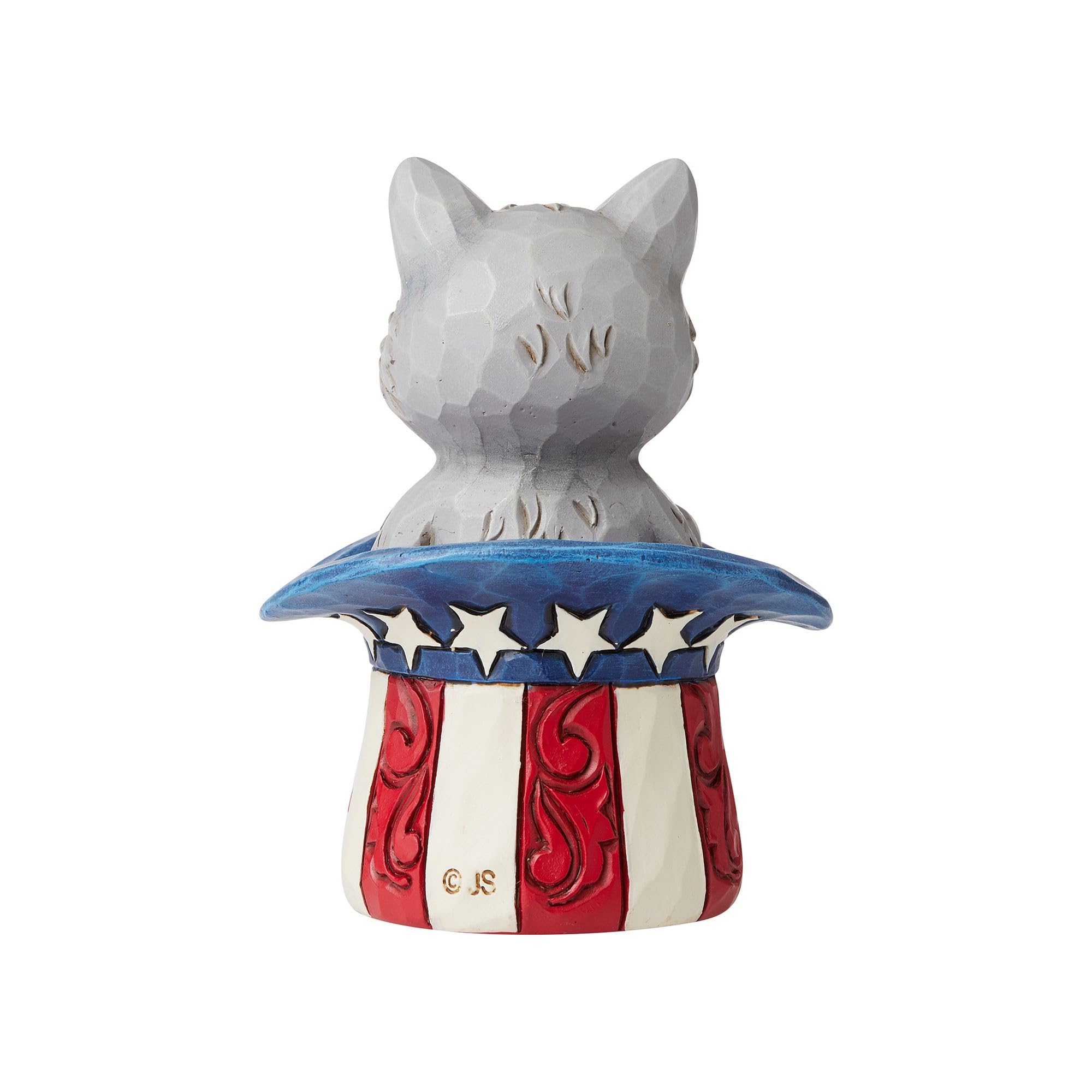Enesco Jim Shore Heartwood Creek Patriotik Kedi Silindir, Minyatür Figür, 8,9 cm, Çok Renkli