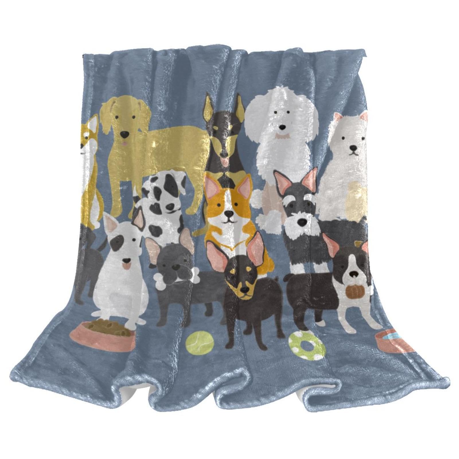 Couverture Polaire Chiens Mignons Couverture Microfibre Chaude Et Douce Jeté De Canapé Couverture 150×200cm