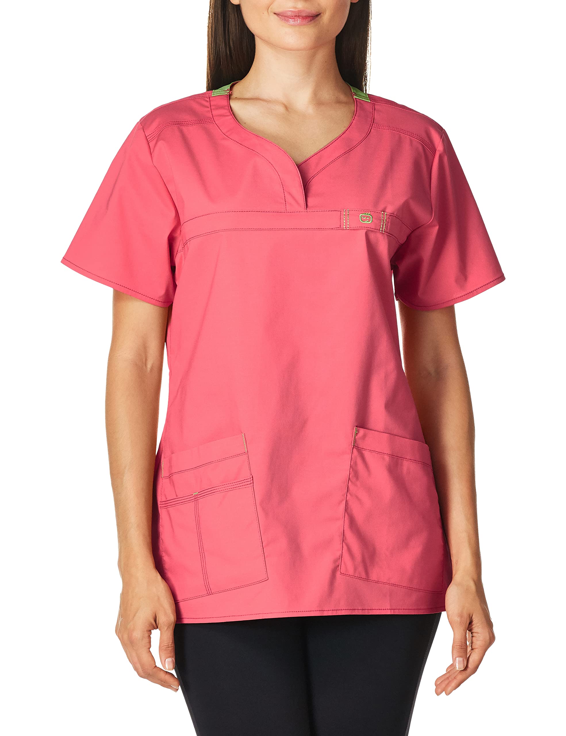 WonderWink Women's Wonderflex Patience Scrub Top, Papaya, Medium