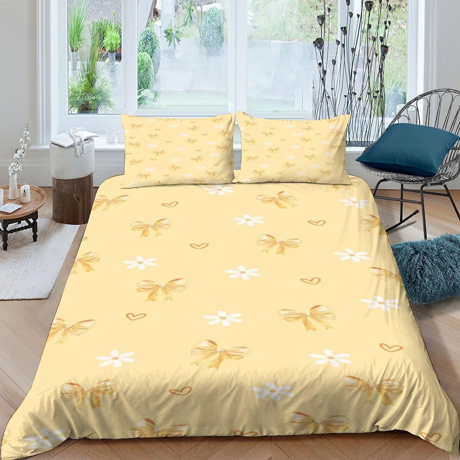 Ctjqhvkz Style-1 3D Printed Yellow Floral Fitted Sheet Microfiber Soft Breathable Dandelion Mattress Cover Bedroom Guest Room Decor Single（135X200cm）