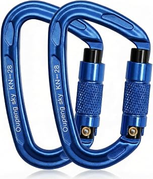 Oupeng sky Auto Locking Carabiner Clips - 28KN 6172lbs Heavy Duty Caribeaners, Large Carabiner Clip for Keychains,Hammock,Camping, Gym, Hiking, Outdoor ,Dog Leash