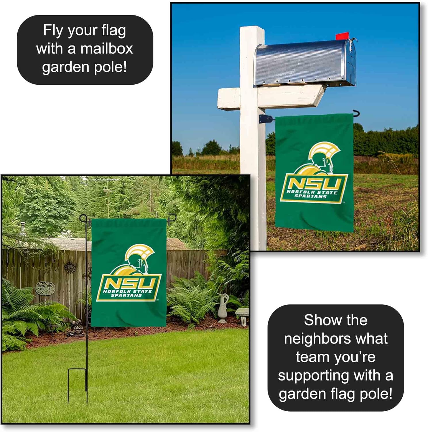 College Flags & Banners Co. Norfolk State Spartans Logo Garden Banner Flag - Image 4