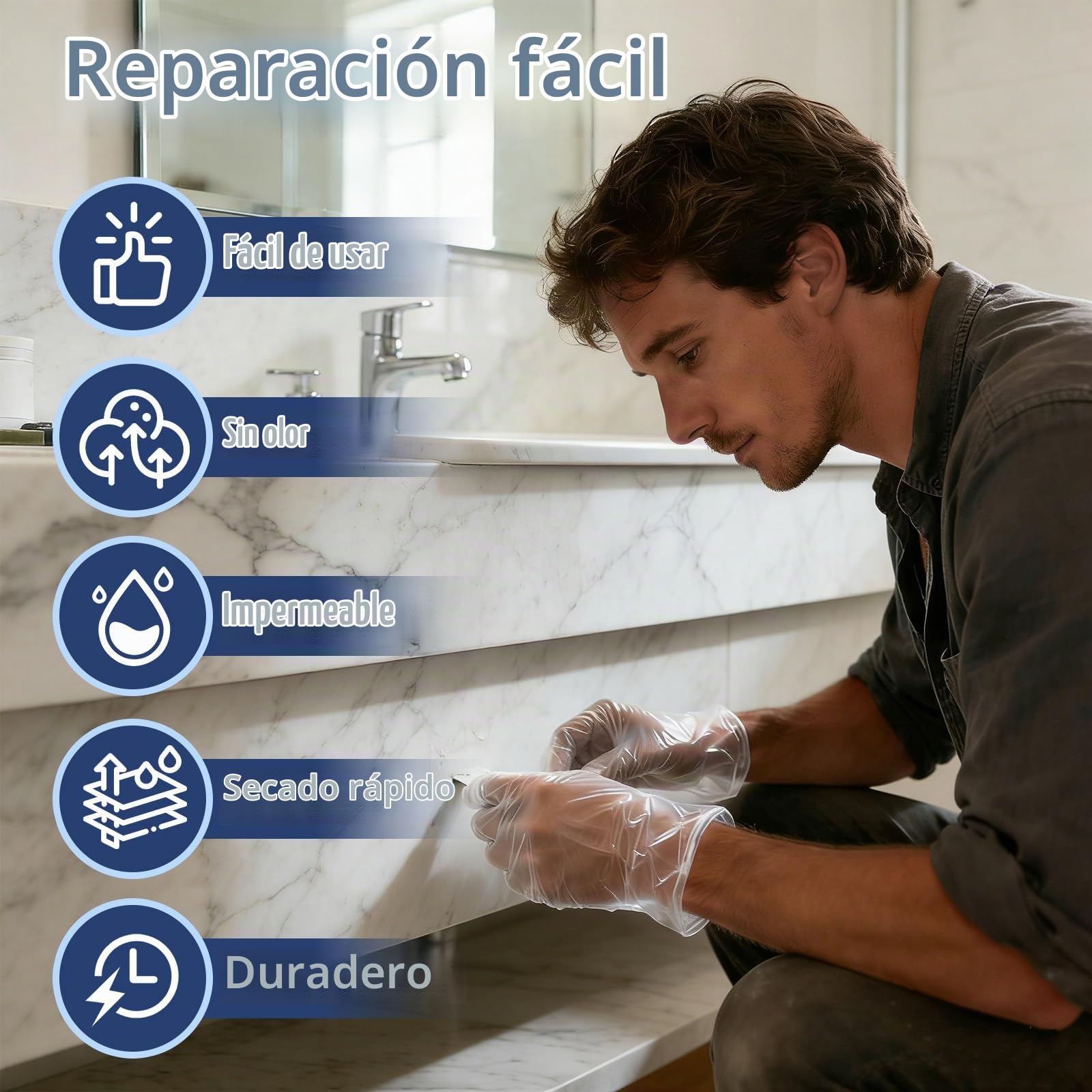 Kalolary Kit Reparación Bañera,12 Pigmentos, Reparador de Grietas y Arañazo | para Bañeras de Fibra de Vidrio, Acrílico, Esmalte y Porcelana, Reparación para Bañera, Lavabo, Plato de Ducha