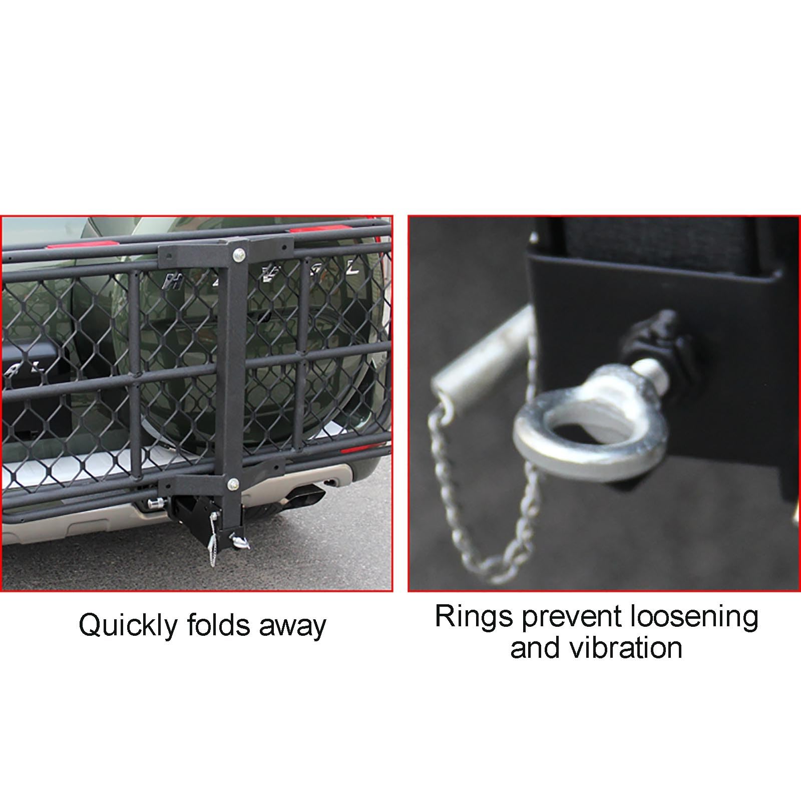 Gepäckträgerkorb Für Anhängerkupplung | Kupplungsträger Korb | Gepäckträger Korb Für Anhängerkupplung | 120 X 60 X 12 cm | Trägt 100kg | Für SUVs Pkw LKW Und Transporter