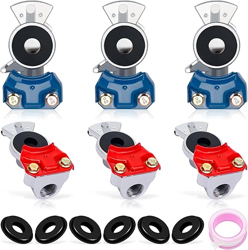 YiaChuii 3 juegos de Gladhands con sellos de mano Glad, Manos alegres de emergencia para semirremolques, manguera de aire, servicio de acoplamiento