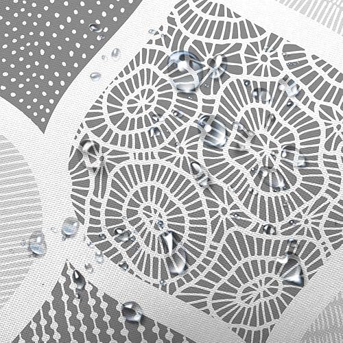 Miniatura 5 de JAWO Cortina de ducha gris retro bohemia de tela geométrica para decoración de baño, estilo bohemio, moderno, abstracto, cachemira, accesorios de