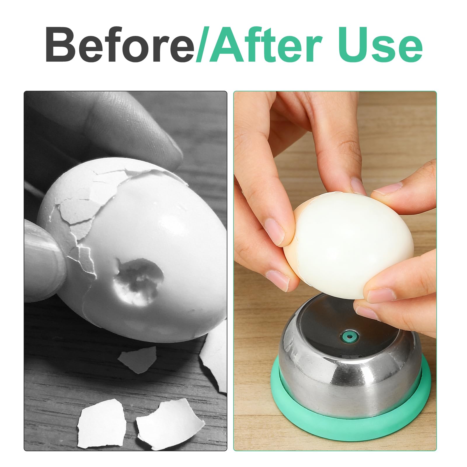 Pinchador de huevos de acero inoxidable semiautomático, Perforador para huevos cocidos 5,7 cm