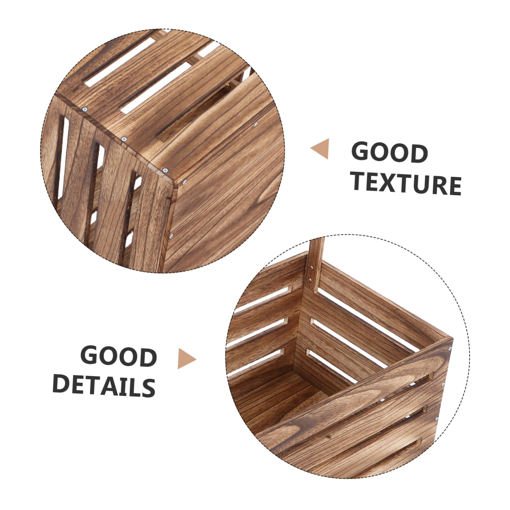 Cesta de Almacenamiento para Bebés de Madera con Asa Color Café