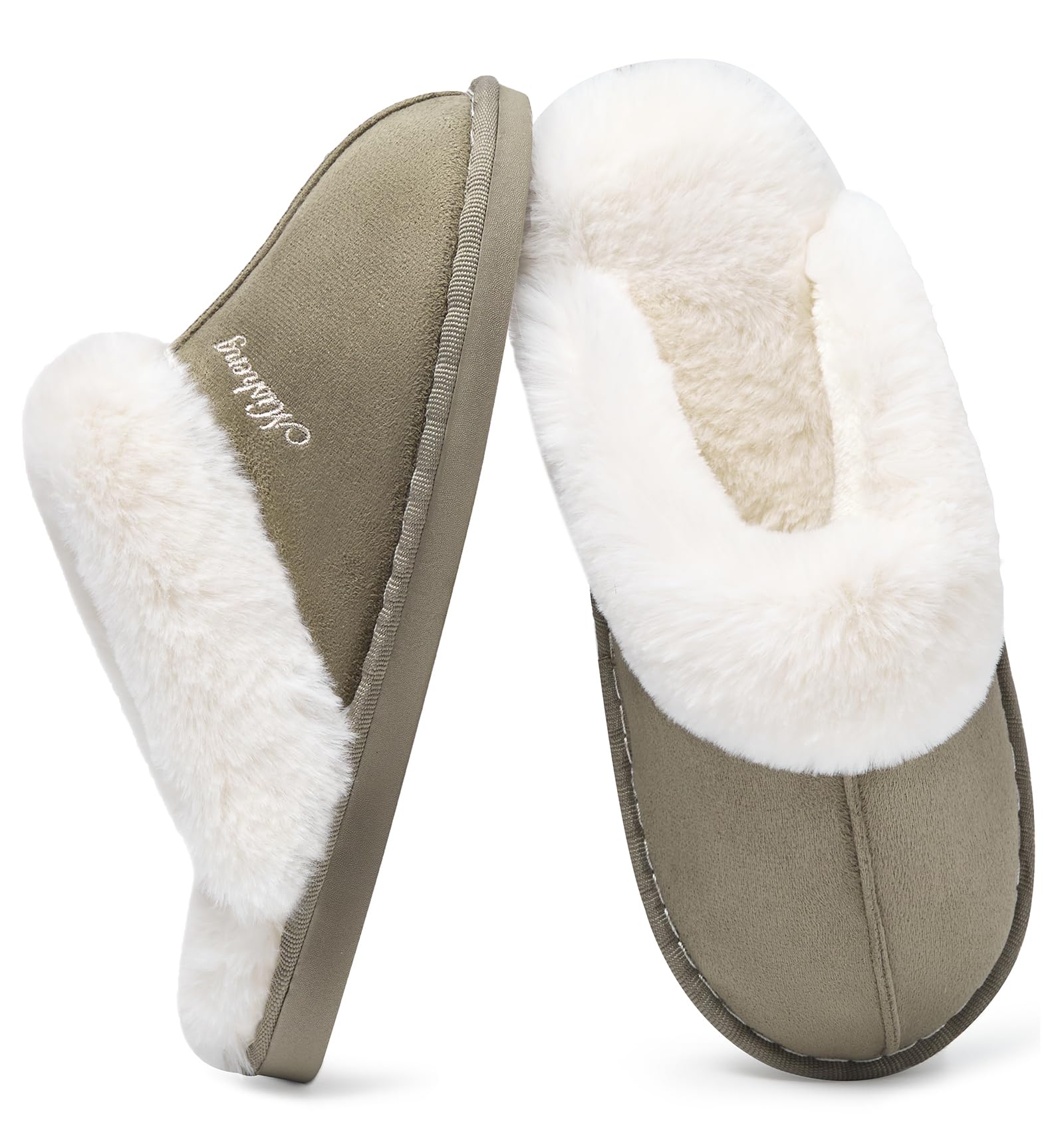 Coswind Pantofole Donna Uomo Invernali Peluche Ciabatte da Casa with Memory Foam Pelose Calde Comode Fluffy Antiscivolo Autunno Interno Esterno