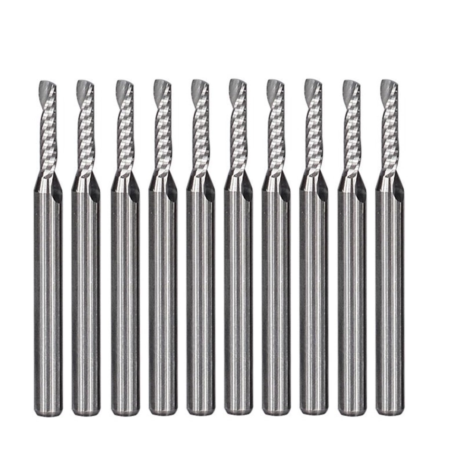 10PCS Fräser 1/8 Zoll Schaft Einzelflöte Schaftfräser Hartmetall Fräser,3,175 X 3,175 X 28 Mm