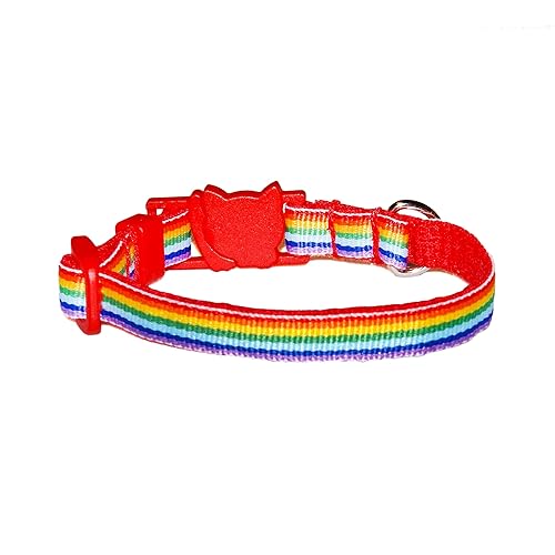 Miniatura 8 de Rainbow Cat Collar - Colorful Ribbon Stripe - 38 Inch Wide - 2 Sizes Adjusts 6 to 8.5 or 7.5 to 12 Inches - Breakaway Safety Buckle (Kitten - 6 to