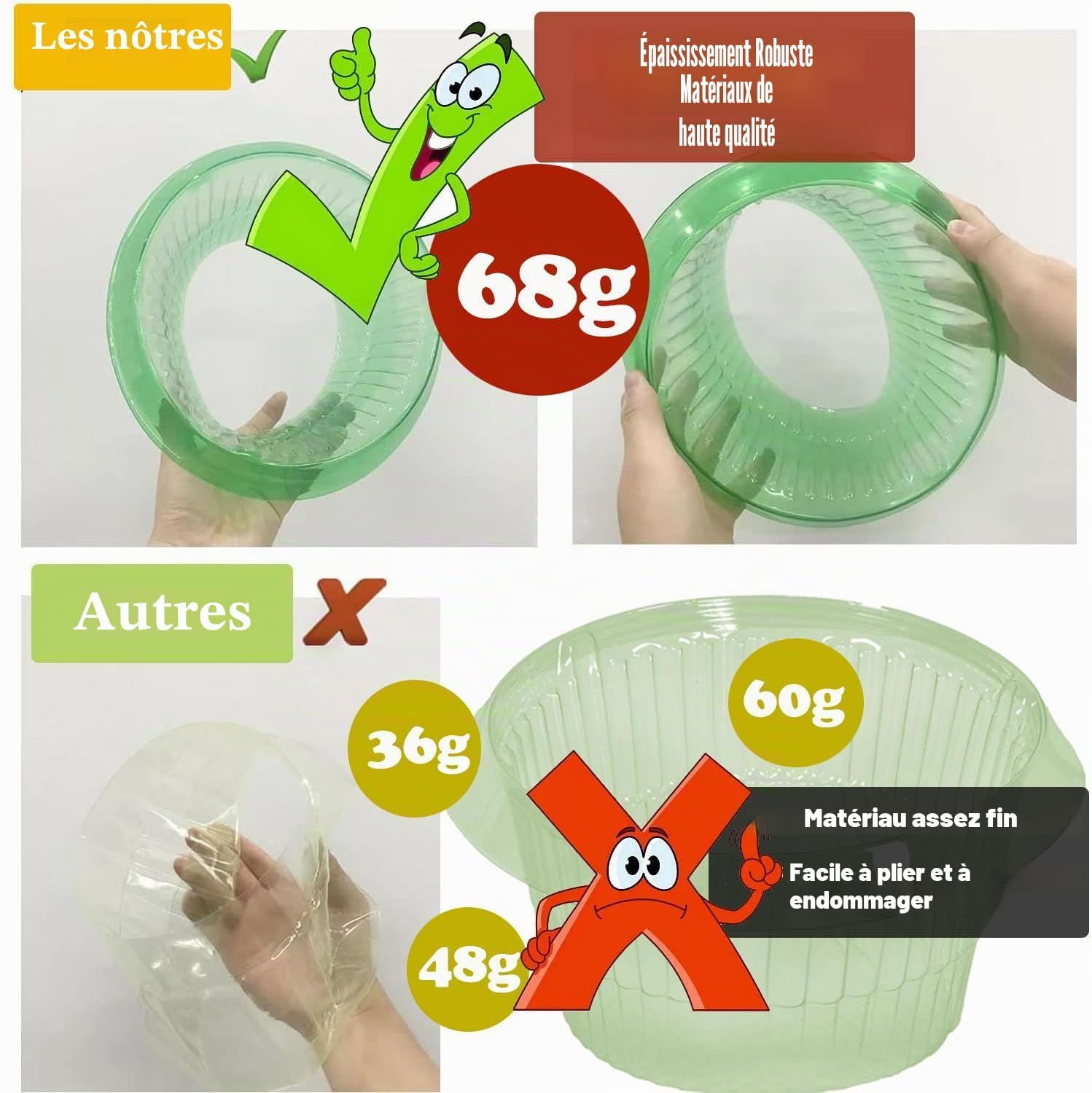 Collerette Anti-escargots pour Plantes de Salade et Charbon, Protection Contre Les escargots sans Produits Chimiques, Protection des Plantes de Salade en Plastique (15 pièces) — vue 6