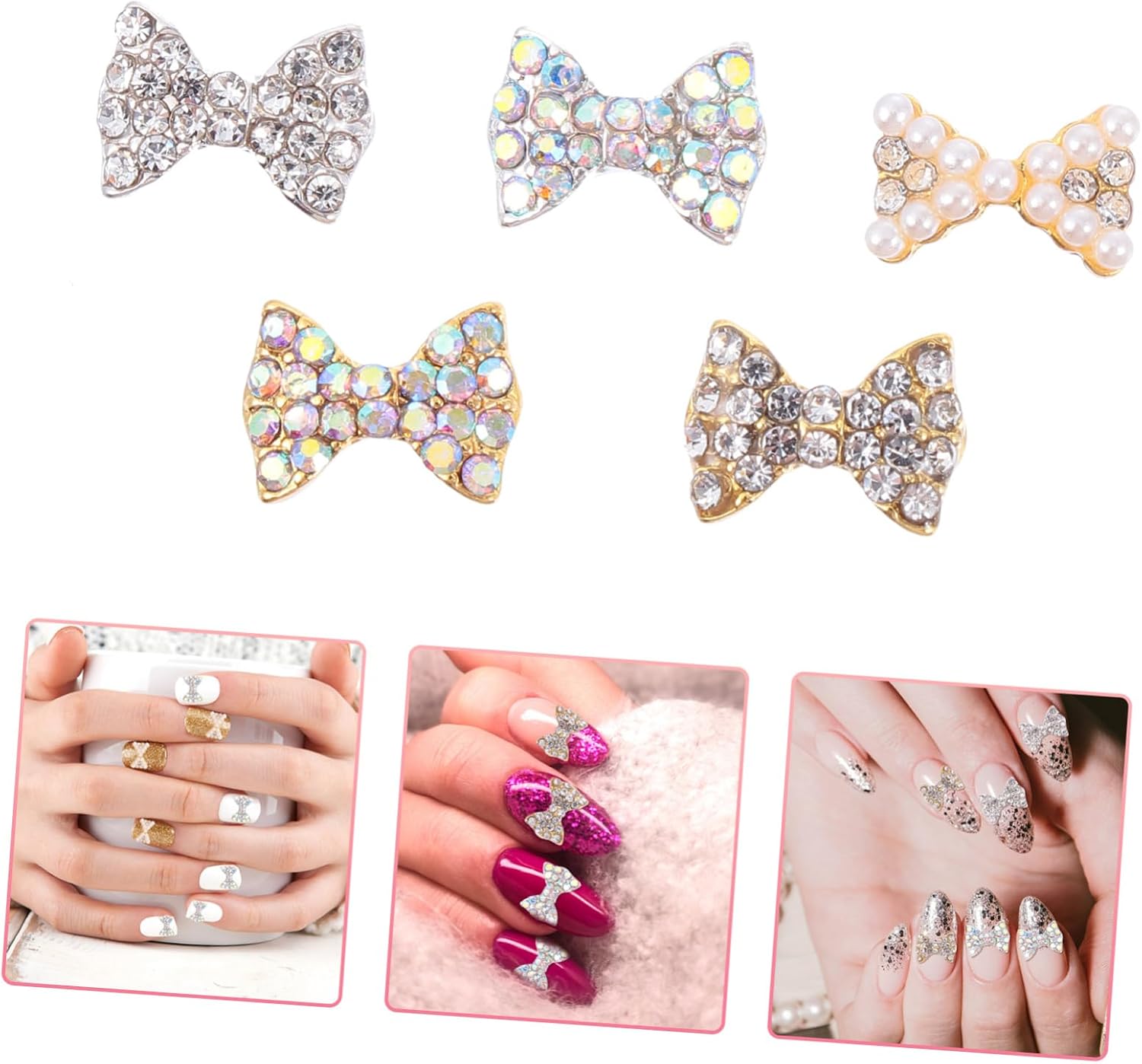 50pcs 3D Butterflies Nail Decor Metal Nail Art Ornaments