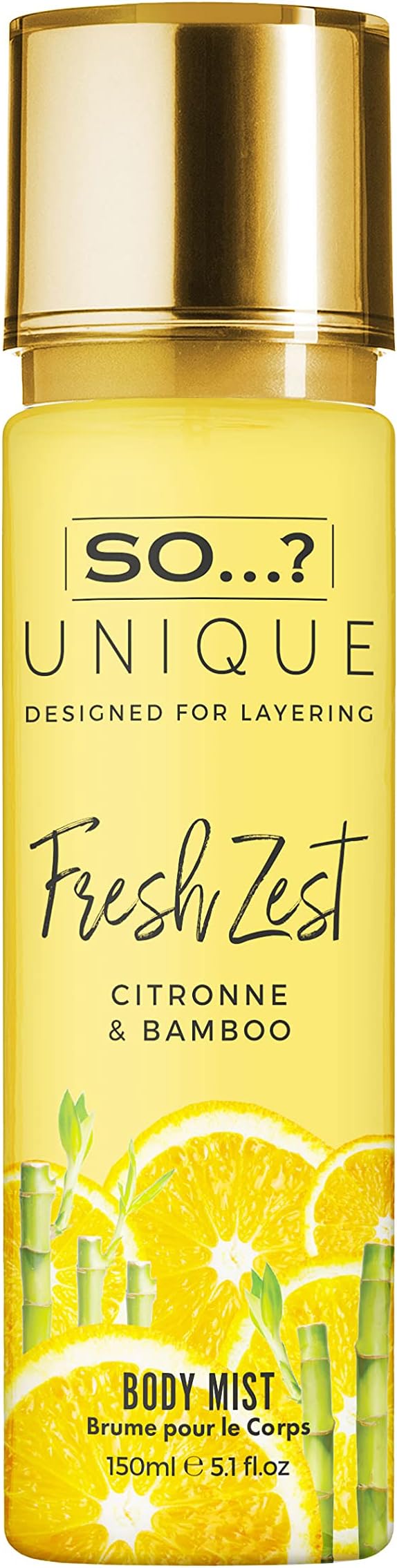 SO...? Unique Fresh Zest body mist - 150ml | Citronne & Bamboo Fragrance mist | Long lasting perfume mist | Body spray for women | Mix & Match your So…? Unique Scents